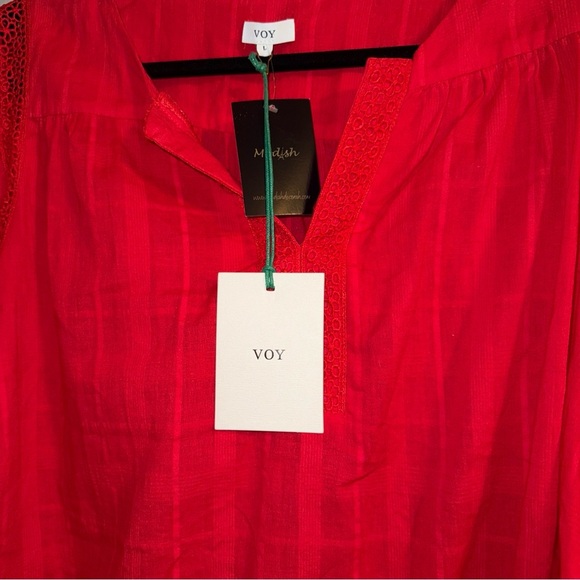 VOY Red Women's Top Sz Large NWT - Picture 5 of 7
